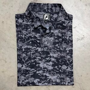 Footjoy Men's Performance Golf Polo Grey Digi Camo Print